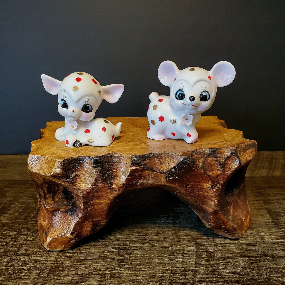Vintage Adorable Dalmatian Figurine Set Japan